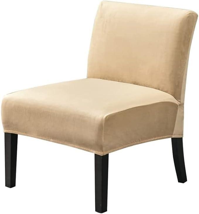 Armless Accent Chair Covers,Stretch Chair Slipcover, Chair Slipcovers，Blue,Velvet,Gray,Orange,Yellow,Teal,Floral ，for Living Room Protector Polyester Spandex Backrest Chair Cover Stools Covers