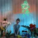 Green Planter Neon Lights,LED Hand Bouquet Neon Signs for Wall Decor, Neon Light Sign Neon Room Decor,USB Night Lights for Bedrooms,Shops,Florists,Bars,Parties,Wedding,Holiday Gifts (Green-Flower Pot)