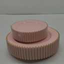 EI 60pcs Pink Plastic Plates with Gold Rim,Pink Party Plates Disposable,Heavy Duty Dinner/Dessert Fancy Elegant Plate for Wedding,Birthday,Afternoon Tea
