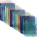 Tab Dividers for 3 Ring Binder, Two Pocket, Letter Size, Transparent Assorted Colors, 24 Count, 4 pack