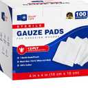 100pc Large Sterile Gauze Pads 4x4 Sterile for Wounds Bulk - 12ply Woven Gauze Sponges 4x4 Sterile - USP IV Breathable Mesh 4x4 Gauze Pads Sterile for Enhanced Absorption - First Aid Medical