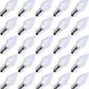 Minetom 50 Pack C7 Led Replacement Light Bulb, C7 Shatterproof Christmas Led Bulbs for Christmas String Lights, E12 Candelabra Base, Commercial Grade Dimmable Holiday Bulbs, White