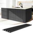 WPC Slat Wall Panels 16 Pack 48" x 6.6", Waterproof Fluted Wall Paneling, Accent 3D Wall Panel for Wall Decor, Bathroom, Bedroom, Office - High Grille Black (Cover Approx.35 sq.ft)