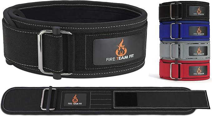 Fire Team Fit 4 Inch Weight Lifting Belt for Men and Women, Back Support for Powerlifting, Squats, Deadlifts, Onlyming Weightlifting & Cross Training Workout Pack of 4