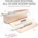 Aerotrunk Hair Tools Organizer - Hot Hair Tools Travel Bag with Heat Resistant Mat, Large Capacity Pouch for Flat Irons, Curling Wands, Hair Dryers - Beige