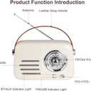 Vintage Bluetooth Speaker with FM Radio - Portable Wireless Boom Box, Over 20 Hours Battery Life Retro Radio (Bluetooth/FM/AUX/USB), Rich Bass, for Home, Office, Camping & Gifts (Beige)