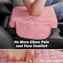 JOYTUTUS Pink Center Console Cover with Storage Bag for SUV Sedan, PU Leather Arm Rest Pad Middle Console Protector, 12.6" x 7.8" x 2.16"