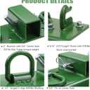 OneChoi Tractor Bucket Hooks Bolt on Hooks 2 Receiver, G70 Grade Grab Hooks, Forged D Rings, Tow Hook Bolts for Universal Tractor Buckets (Green 1.5 Bolt)