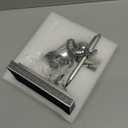 Knight Pen Holder Desk Organizers and Accessories Desk Decor Resin Pen Holder as Gift with a Cool Pen for Office and Home (Silver)