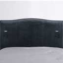 WOMACO Velvet Bed Headboard Slipcover with Storage Pockets, Queen Head Board Cover Protector Stretch Solid Color Dustproof Cover for Bedroom Decor (Dark Gray, 51" - 70")