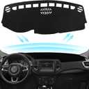 Black Dashboard Dash Board Cover Mat Carpet for Jeep Compass 2017-2021 Accessories Dash Cover Flannel Material Dash Mat Sunshade