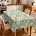 Eikione Rectangular Tablecloth 55x70In, Daisy Washable Tableclothes Outdoor Durable Table Cover for Party Picnic Dinner Decor