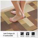 Ileading Anti Fatigue Kitchen Mat, Non Slip Cushioned Standing Floor Mat, Waterproof Kitchen Runner Rug, Farmhouse Comfort Padded Mat for Sink, Laundry, Office, Tan&Brown, 24''x71''
