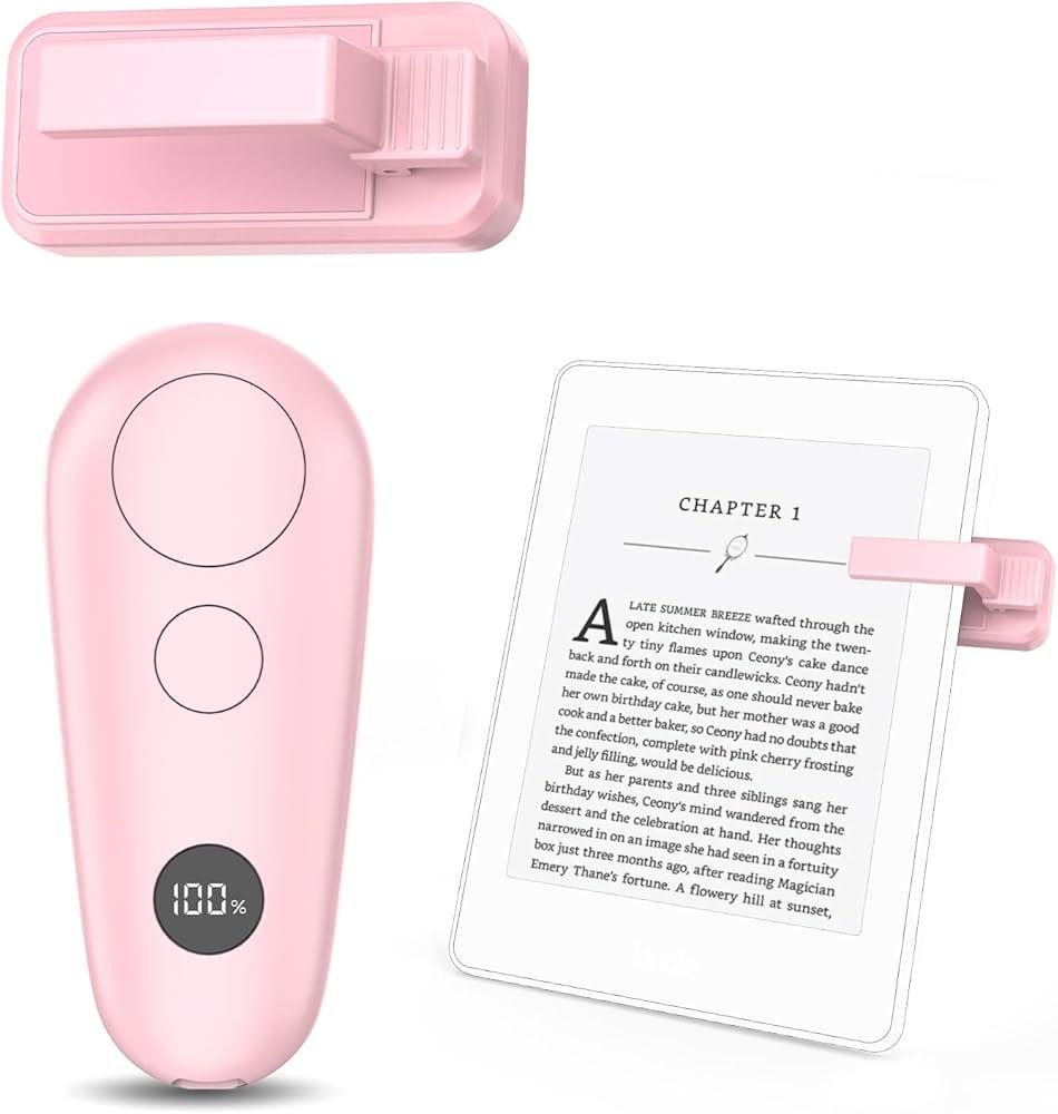 Remote Control Page Turner for Kindle Paperwhite Scribe Oasis Kobo Accessories, Clicker Page Turner for iPhone, iPad, Android Tablets Reading Camera Video Record Remote Triggers