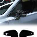 Door Rear View Mirror Cover Compatible with Subaru Forester 2019-2024 with Turn Signal/Crosstrek XV 2018-2023, ABS Side Door Rearview Mirror Cover Protective Trim Cap (Bright Black)