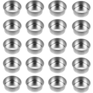 Uonlytech 20Pcs Tea Light Tins Cups Metal Tea Light Case Containers Empty Scented Candle Cup DIY Tealight Candle Holders for Christmas Wedding Table Decoration