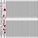 Qilery 50 Pcs Epoxy Stainless Steel Blanks Pen for DIY Back to School Glitter Metal Personalized Black Ink Pens for Classroom Office School Crafting Gift Business Office Student Teacher