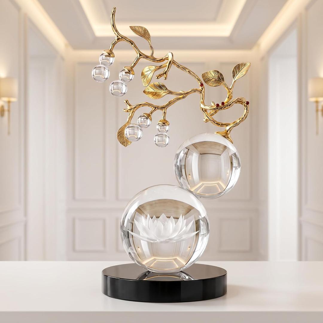 Large 12-Inch Modern Clear Glass Sculpture Centerpiece, Extra Large