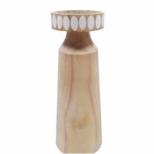 HD Designs Wood Large Candle Holder-10in