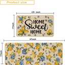 Baccessor Lemon Kitchen Rugs Set of 2, Hydrangea Floral Flowers Kitchen Mats for Spring Summer Floor Hallway Laundry Sink Low-Profile Home Decoration 17x29 and 17x47 Inch