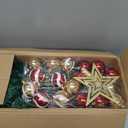 TURNMEON Remote Control 8 Modes 3 Ft Christmas Tree with Lights Timer 15 DIY Ball Ornament 50 Warm Light Battery Operated Artificial Pencil Small Tinsel Xmas Tree Holiday Decorations Home Indoor Table