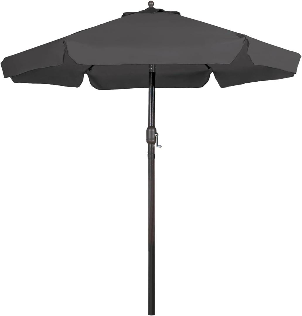 7.5Ft Valance Patio Umbrella for Outdoor, UV Protect Pool Umbrellas with Heavy Duty Pole, Market Umbrella with Push Botton Tilt & Crank
