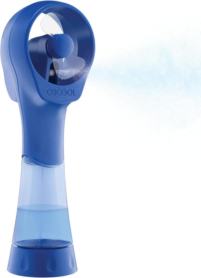 O2COOL Elite Battery Powered Handheld Water Misting Fan (Blue) (1 Pack)