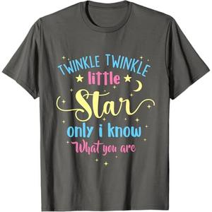 Twinkle Twinkle Little Star Gender Reveal Party Baby Shower T-Shirt Medium