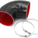 Taukealugs 90 Degree 4 inch(102mm) Elbow Coupler Hose,Length 4 in(102mm),4-Ply Reinforced with 2PCS Clamps for Turbo/Intercooler/Intake Piping Coupler