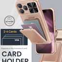 SSLOTSCASE for iPhone 17 Pro Max Case with Wallet & Sliding Lens Cover & Kickstand & Credit Card Holder & Camera Stand, Military-Grade Protection Phone Case Cover for iPhone 17 Pro Max 2025, Rose Gold