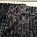 FUTEI Black Throw Pillow Covers Set of 2, 18x18 Inch Soft Faux Rabbit Fur Striped Texture Cushion Cases, Modern Decorative Couch Pillows for Living Room Bed