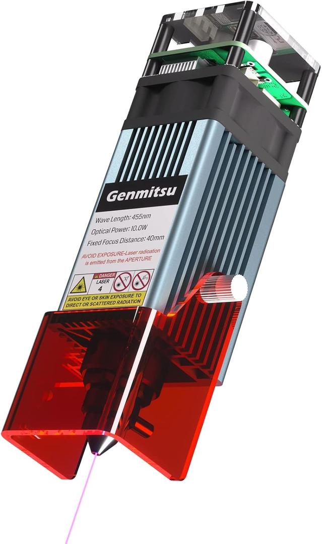 10W Compressed Spot Laser Module with Air Assist Nozzle, 0.08mm*0.05mm Laser Spot, for Genmitsu 3020-PRO MAX V2, 3030-PROVer MAX, 4040-PRO, 4040 Reno, PROVerXL 6050 Plus, Jinsoku LC-60A