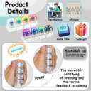 4 PCS Keyboard Fidget Toy, Keyboard Fidget Keychain 4-in-1 Keyboard Decompression Button Finger Clicker Toys, Button Stress Relief Fidget Gifts (Clear Black Transparent Colorful)