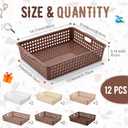 Geetery 12 Pack Classroom Storage Baskets with Handle,Gradient Brown