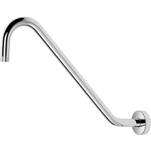 NearMoon J Shaped Shower Extension Arm, Stainless Steel Shower Head Height Extender with Flange, Riser Pipe Design for Cozy Shower Experience, Standard 1/2" Connection (16 Inch, Chrome Finish)