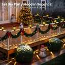 Solar Christmas Fence Lights Outdoor Decor, Waterproof Patio Lights with Warm White Color for Holiday & Halloween Decor, for Fence, Trampoline, Stairs, Yard, Pathway, 4 Pack