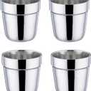 TeamFar Coffee Cup Espresso Cup Mug Set of 4, Double Wall Stainless Steel Tea Cups, Reusable & Stackable, Mirror Finish & Dishwasher Safe - 6 Ounce (4 Count (Pack of 1))