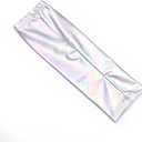 Perfashion Girls Metallic Shirts with Arm Sleeves, Shiny Crop Top for Dancing, Raves, Festivals, Costumes 12-13 Years