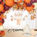 7x5ft Fall Baby Shower Backdrop A Sweet Baby is On The Way Photography Background Newborn Kids Maple Leaf Baby Shower Party Decorations Autumn Leaves Banner Supplies Photo Booth Props