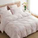 Bow Duvet Cover Full Size Pink Striped Bowknot Bedding Set Kids Girls Cute Bows Vertical Stripes Soft Breathable Microfiber Comforter Cover Set with Zipper Closure and 2 Pillowcases