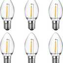 Meconard C7 LED Night Light Bulbs, Shatterproof LED Replacement Bulbs for Window Candles & Chandeliers, E12 Candelabra Base, 0.6 Watt Equivalent to 7Watt Incandescent Bulb, Warm White,6 Pack