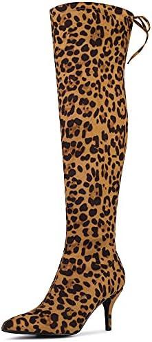 Allegra K Women's Stiletto Heels Thigh High Over the Knee High Boots Size 39