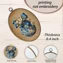 AEHIE Vintage Easter Chinoiserie Egg Oval Wall Art Decor, Blue and White Egg Canvas Artwork Framed, Farmhouse Chinoiserie Floral Easter Picture Oval Wall Art for Home Bedroom Living Room Decor, 11x8.5