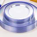 SUT 36 Pcs Black and Gold Plastic Dinnerware Set, Include: 18 Dinner Plates, 18 Dessert Plates, 25 Pre Rolled Napkins With Silverware Disposable Plates for Party