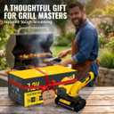 Electric Grill Brush, Grill Cleaner with LED Light & Battery Power Display, 350 RPM Shed-Free Steel Bristles, Removable Brush Head, Cordless & Type-C Rechargeable Grill Scraper for Outdoor BBQ