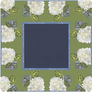 Drydiet White Hydrangea Mahjong Mat for Table 31.5 x 31.5 Inch American Mahjong Mat with Carrying Bag, Non-Slip Noise Reduction Table Item for Family Poker Dominoe Board Game Night & Party Use