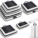 8 Set Compression Packing Cubes for Travel, Lightweight Vacation Travel Essentials, Travel Accessories for Suitcase Organizer Bags Set, Durable Luggage Organizer