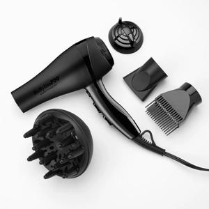 BaBylissPRO Nano Titanium 2000-Watt Blow Dryer with Concentrator Nozzle, Professional Grade Ionic Corded Styling Tool for Hair (Black)