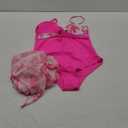 Girls'Swimwear One Piece Kids Swimsuits for Girls Tropical Twist Cross Bathing Suits with Cover Up Skirt, 15/16 Y