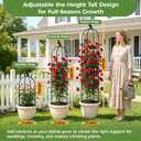1pcs Garden Obelisk Trellis for Climbing Plants Outdoor, Tomato Cages for Garden, Metal Rustproof Plant Support Trellis for Potted Plants, Rose, Vine, Vegetable for Outdoor & Indoor Use (Black)